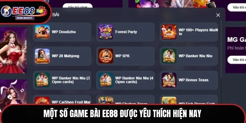 Một số game bài EE88 được yêu thích hiện nay